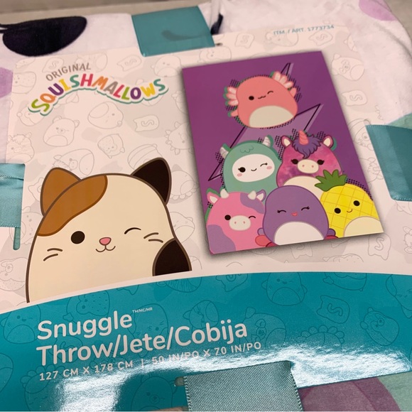 NEW Squishmallows Snuggle Throw Blanket axolotyl unicorn 50x70 in super soft - Picture 1 of 9